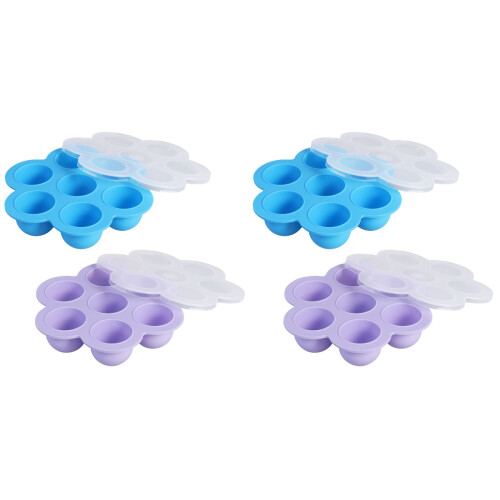 4Pièces Bac Silicone Réutilisable Pour Stockage Alimentaire Bébé 1