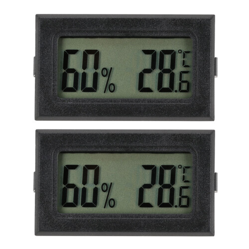 4Pièces Hygromètre Mini Noir Pour Usage Extérieur