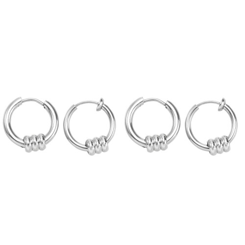 4Pièces Clips D'oreilles Stylés Argent Accessoires 1