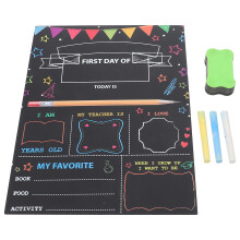 4Sets Premium Black Wooden School Board Kids First Day Chalkboard Sign