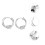 4Pièces Clips D'oreilles Stylés Argent Accessoires 10