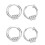 4Pièces Clips D'oreilles Stylés Argent Accessoires 5