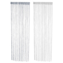 6Pcs Silver Tassel Curtain String Curtain for Door and Window