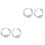 4Pièces Clips D'oreilles Stylés Argent Accessoires 3