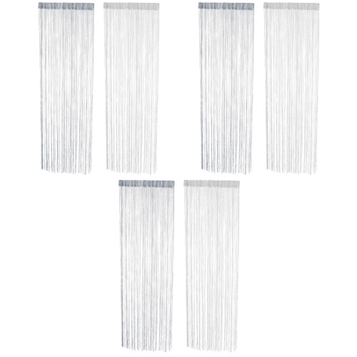 6Pcs Silver Tassel Curtain String Curtain for Door and Window 2