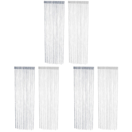 6Pcs Silver Tassel Curtain String Curtain for Door and Window 1