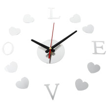 7Pcs Silver Acrylic DIY Hanging Wall Clock Modern Decorative Sticker