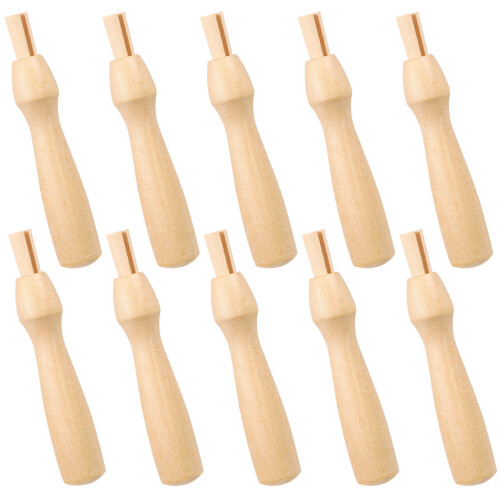 30Pièces Poignées De Punch Aiguilles En Bois Avec Surface Marron
