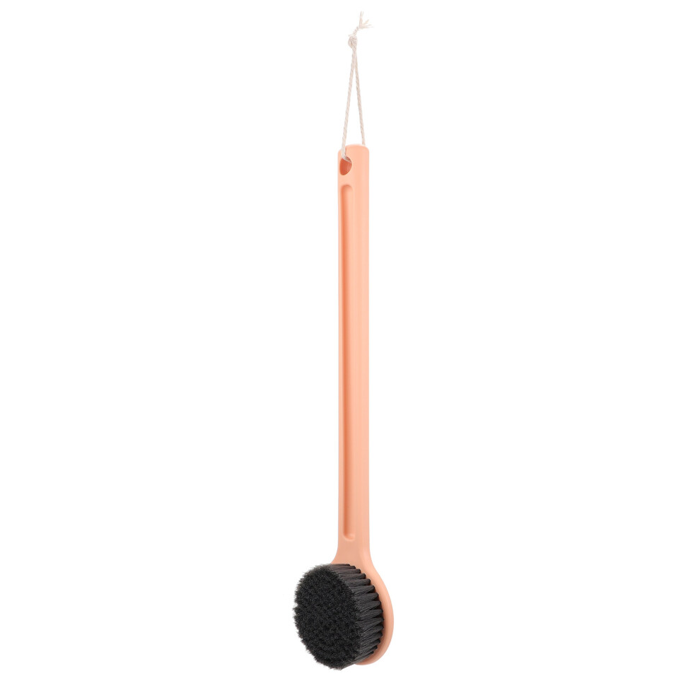 Iplusmile Pink 3Pcs Shower Scrubber Long Handle Bath Brush Gentle Bristles