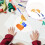 4Pièces Éventails À Main DIY Papier Double-Face Bambou Colorés 8