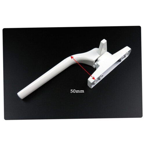 Window handle, door lever, latch lock, open, white 2