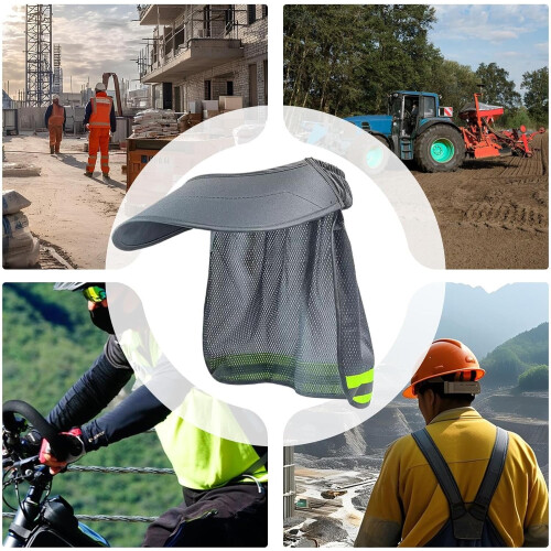 Mesh Neck Sun Shield with Reflective Strip for Safety Helmet 1