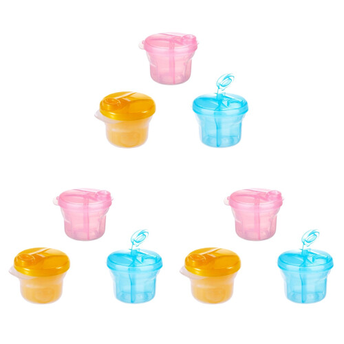 9Pcs Milk Powder Box Rotating Storage Container Assorted Colors Baby 1