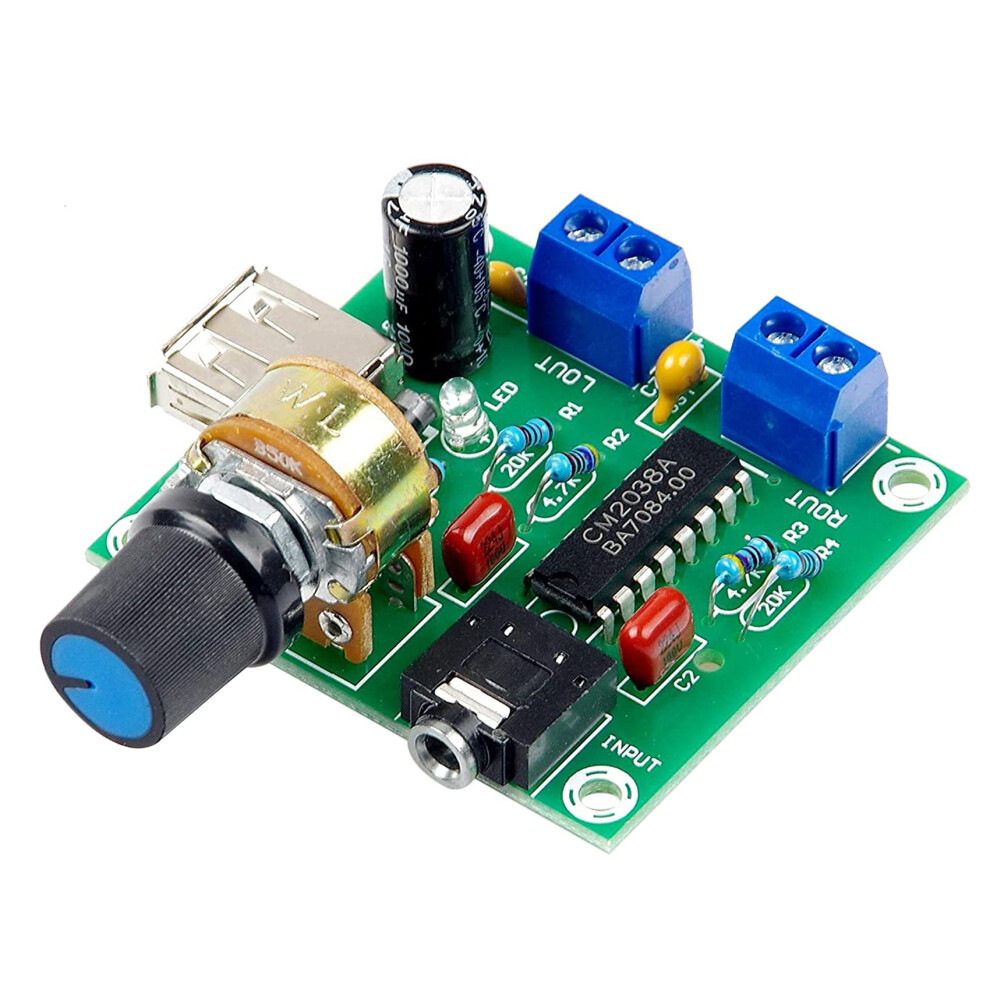Mini Power Amplifier Board 5W+5W Hifi Twochannel Pm Cm2038 Usb 5V Power Supply Audio Module 9347817209273