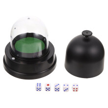 Electric Dice Cup Game Storage Container Battery Operated Lucky Cubes ABS Black