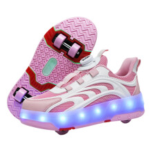 Led LightUp Roller Skate Shoes For Kids, Rechargeable LED Trainer Skates, Wheeled Sport Shoes, Party Birthday Easter