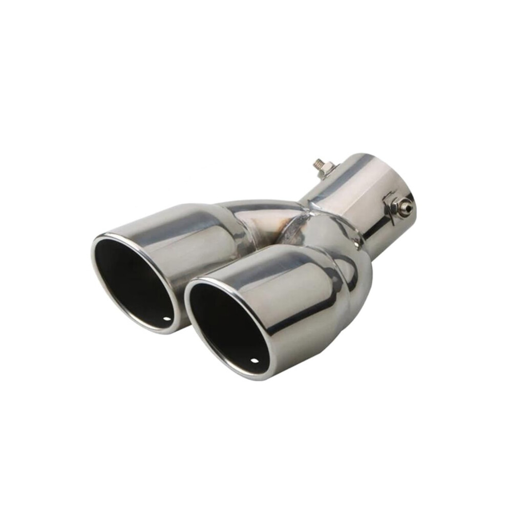 63Mm Universal Car Exhaust Tip Stainless Steel Muffler Tail Pipe Bent Rust Resistant Silver 9347817209334