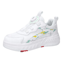 Roller Skate Shoes For Girls And Boys Inline Trainer With Double Wheels Breathable Upper For Family Outings