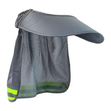 Sun visor for safety helmet, full brim, reflective strip, safety equipment, gray