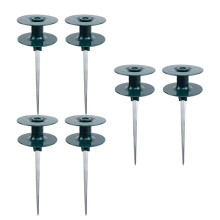 Garden hose guide, 6 pieces, 23.9 cm, stainless, for the garden, sturdy zinc rollers, efficient, for plant protection by Greenhose.
