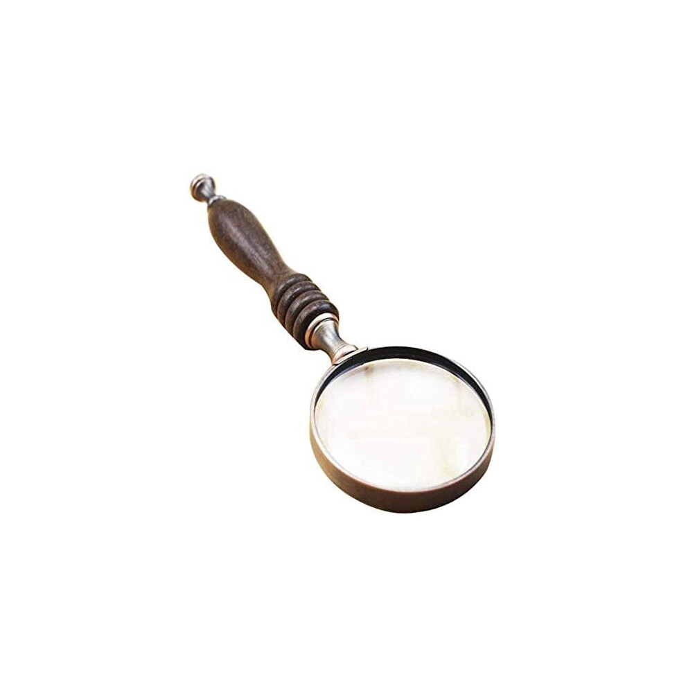 Handheld Mini Magnifier with Ebony Handle, Bronze 20x Magnifying Glass, Interesting Magnifier