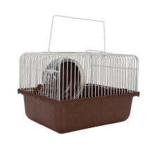 Petite maison compacte pour petits animaux avec côtés respirants, bouteille d'eau et roue de course