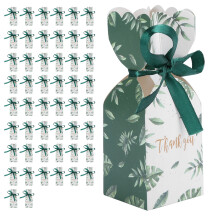 Luau-Eleganz, einfach zu montierende Geschenkboxen mit floralem Giebeldesign für sommerliche Strand-, Grill- und Poolpartys (50 Stück)