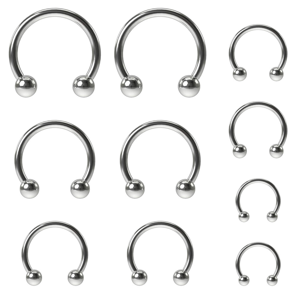 Circular Horseshoe Barbell For Body Jewelry, Horseshoe Barbell Nickel Free & Hypoallergenic Lightweight And Comfortable To Wear, 316L Surgical Steel