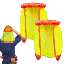 Safety Helmet – Hard shell, full brim, reflective strip, adjustable neck protection, yellow