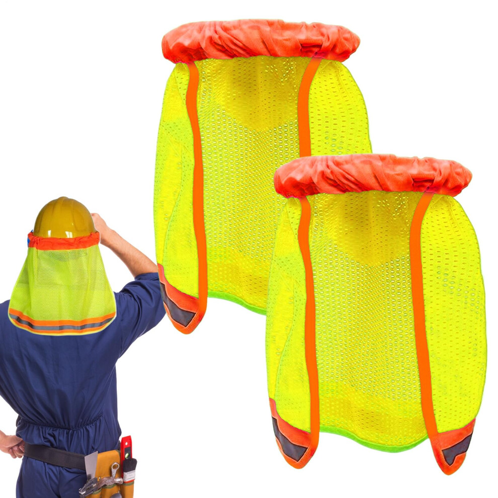 Safety Helmet Â Hard Shell, Full Brim, Reflective Strip, Adjustable Neck Protection, Yellow 9382693711861