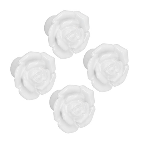 Glamorous Rose-Shaped Ceramic Knobs, Suitable For Kitchen Cabinets, Easy Installation, High Gloss Finish, Elevating Your Home Decor With A Touch Of 1
