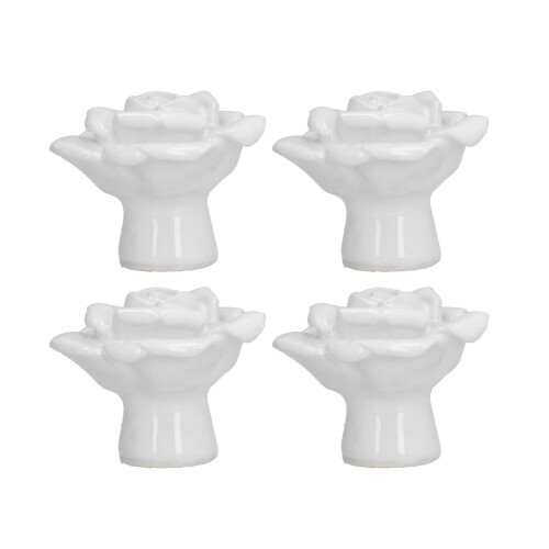Glamorous Rose-Shaped Ceramic Knobs, Suitable For Kitchen Cabinets, Easy Installation, High Gloss Finish, Elevating Your Home Decor With A Touch Of 2