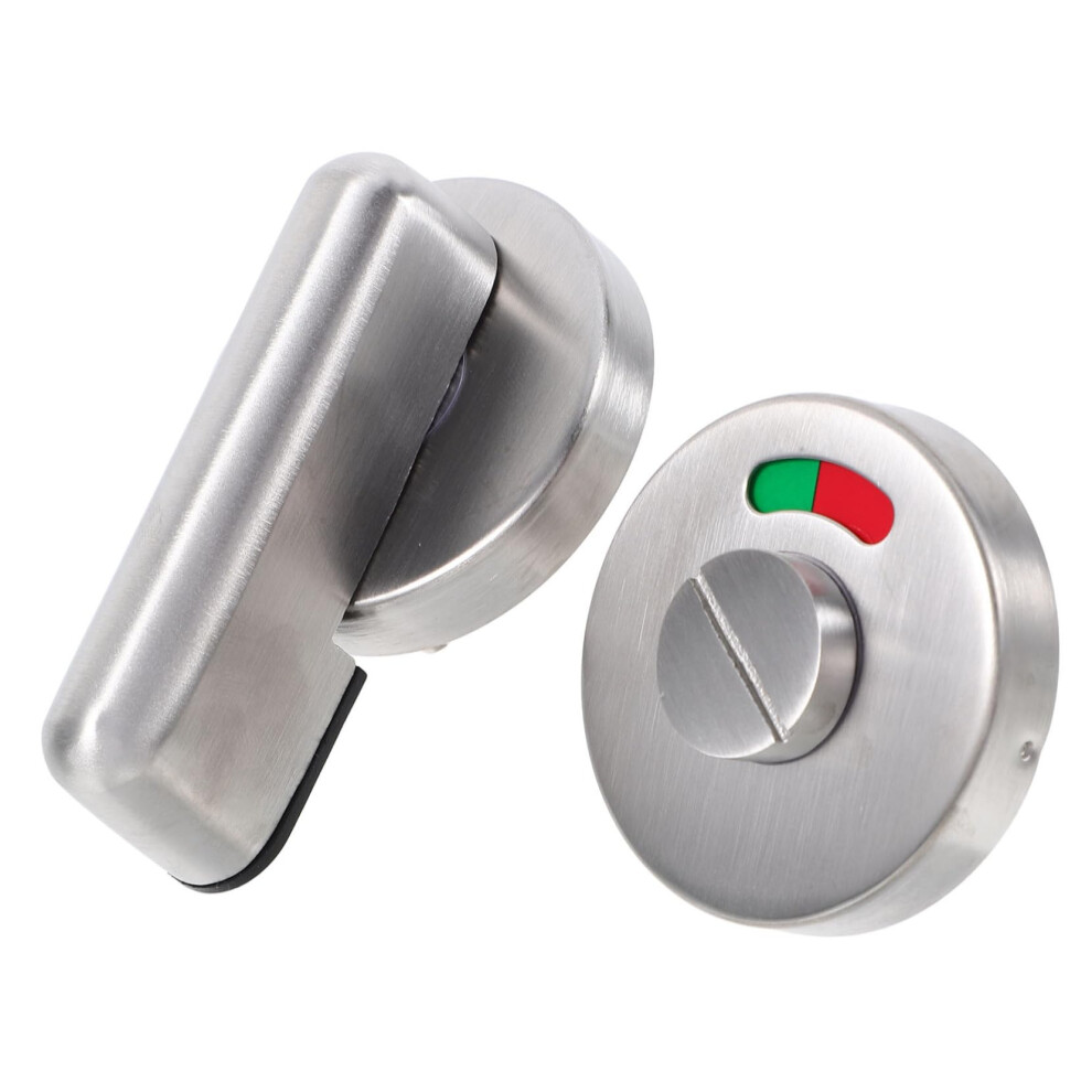 Bathroom Door Lock With Occupancy Indicator, Vacant Engaged Sign, Brushed Finish For Restrooms 9382693895363