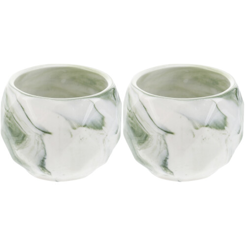 2Pièces Contenant Vert Pot Succulentes Céramique 1
