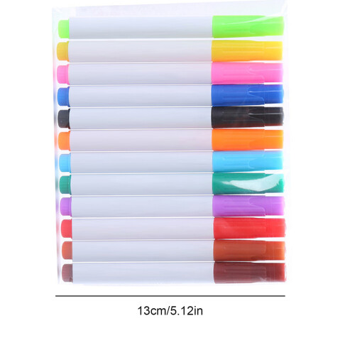 Floating Water-Based Magic Whiteboard Marker Pen Set – 12pcs, 13cm 1