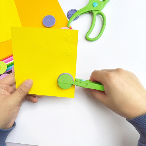 Kids Embossing Machine with ChildSafe Design, Ergonomic Grip Scrapbooking Tool for Creative Card Making 1