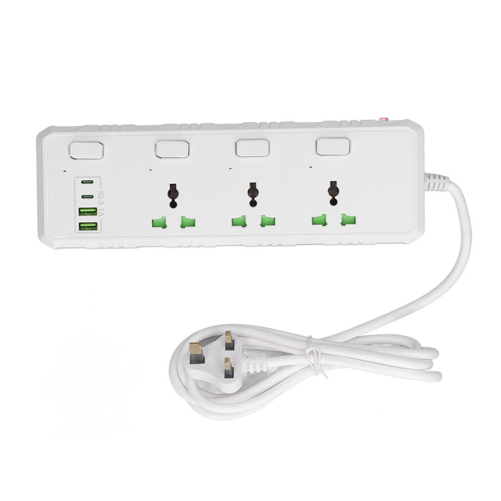 Surge Protector Extension Cord Universal Power Strip Fire Resistant Wall Mountable Power Strip With Usb Ports Adjustable Outlets Multi Charging For 9138057859225