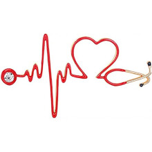 Electrocardiogram Stethoscope Alloy Lapel Pin Nurse Doctor Student Brooch Hat Pins Jewelry
