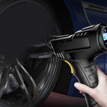 Tragbare Auto-Reifenluftpumpe mit 158 mm Digitaldruckmesser, LED