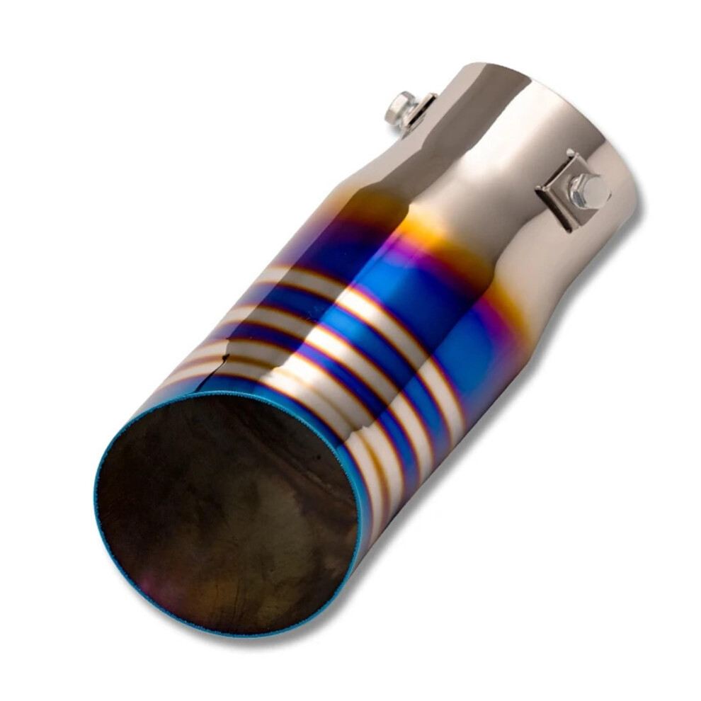 68Mm Burnt Car Exhaust Tip Stainless Steel Muffler Tail Pipe Chrome Rustresistant Blue 9189345354106