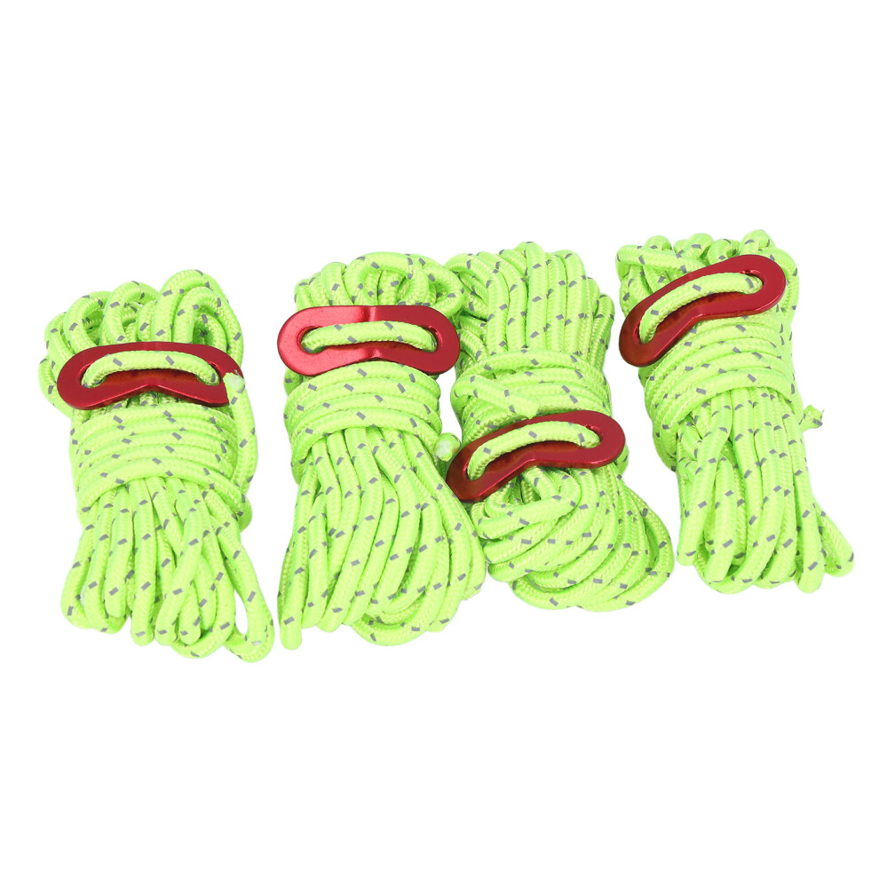 4Mm Reflective Tent Rope 4M 4-Pack Lightweight Camping Cord Green 8141373589692