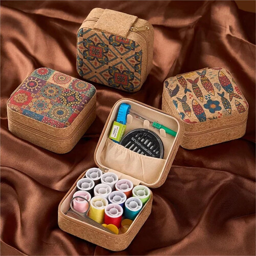 Large Capacity Sewing Kit with Accessories, Multifunctional Needle and Thread Organizer Sun Flower 2
