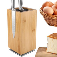 360 Rotating Wooden Magnetic Knife Holder DoubleSided Block for Kitchen Chefs and Home