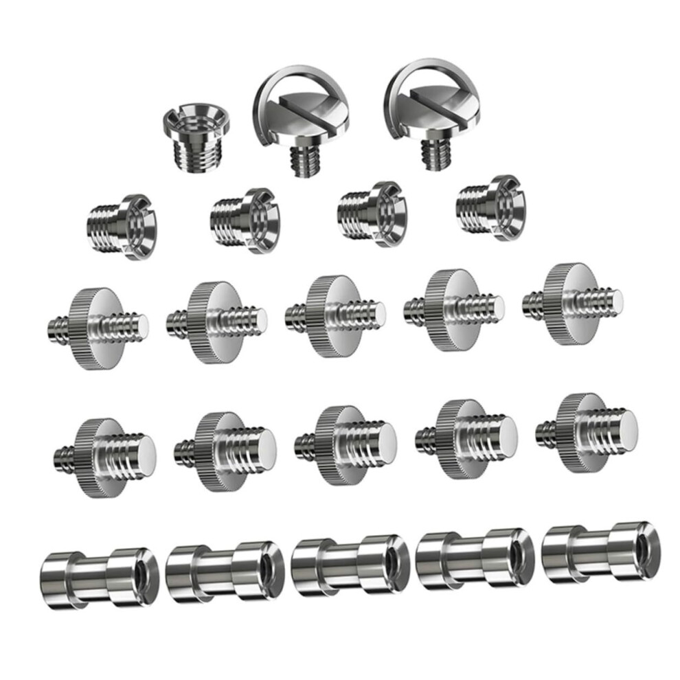 22 Screws Tripod Screw Adapter Thread Adapter For Stands Mounting Screw Camera Screw Adaptador Lens Collar Screw Iron Plated Light/Silver 9382693713629