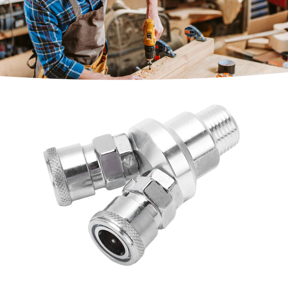 Chrome Plated 2 Way G1/2 Thread Quick Coupler Air Splitter Fitting 4271373590955