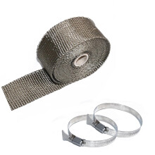 Exhaust Heat Wrap Roll for Motorcycle and Car Pipes with Locking Ties, Heat Insulation Protection