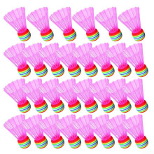Sponge Badminton Shuttlecocks 30 Pack, Lightweight Pink Training Shuttlecocks For Beginners