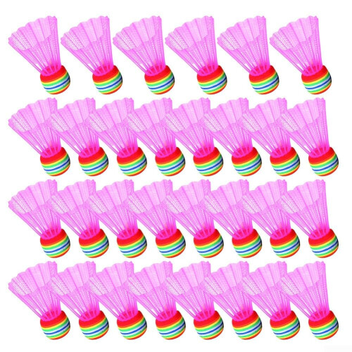 Sponge Badminton Shuttlecocks 30 Pack, Lightweight Pink Training Shuttlecocks For Beginners
