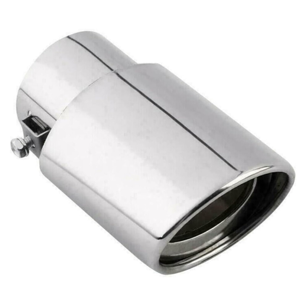 Car Exhaust Tip 62Mm Stainless Steel Muffler Tip Oval Universal Fit Rustresistant Rear Tail Pipe 9347817211672