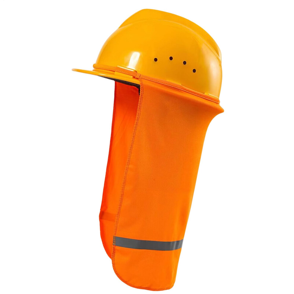 Helmet Sunshade, Neck Protection For Helmets, Reflective, Breathable, For Construction Work, Outdoor Work, Uv Radiation And Heatstroke, Orange 9347817038880